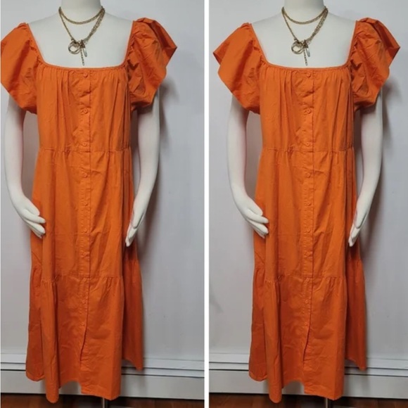 Anthropologie amadi relaxed midi dress, cotton, size medium - Picture 2 of 4